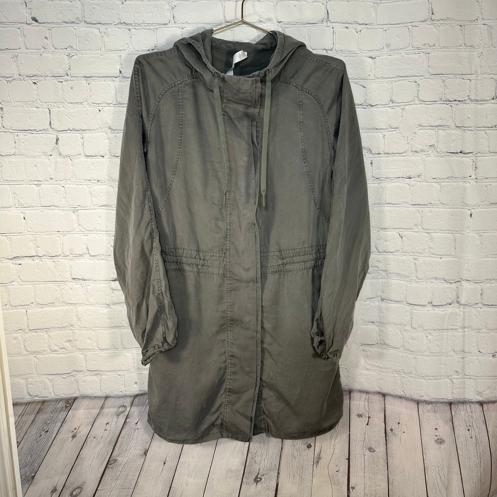 Lululemon City Stroll Parka Jacket 6 Olive Green Grey Cinched Waist Womens